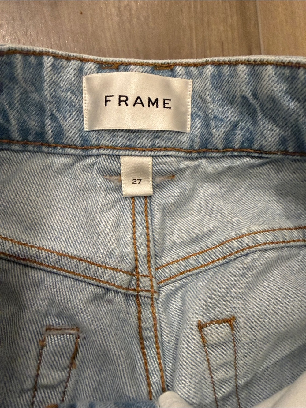 NEW FRAME The Trouser Shorts. Denim Bermuda Shorts. 100% Cotton. Size 27 - Picture 10 of 11